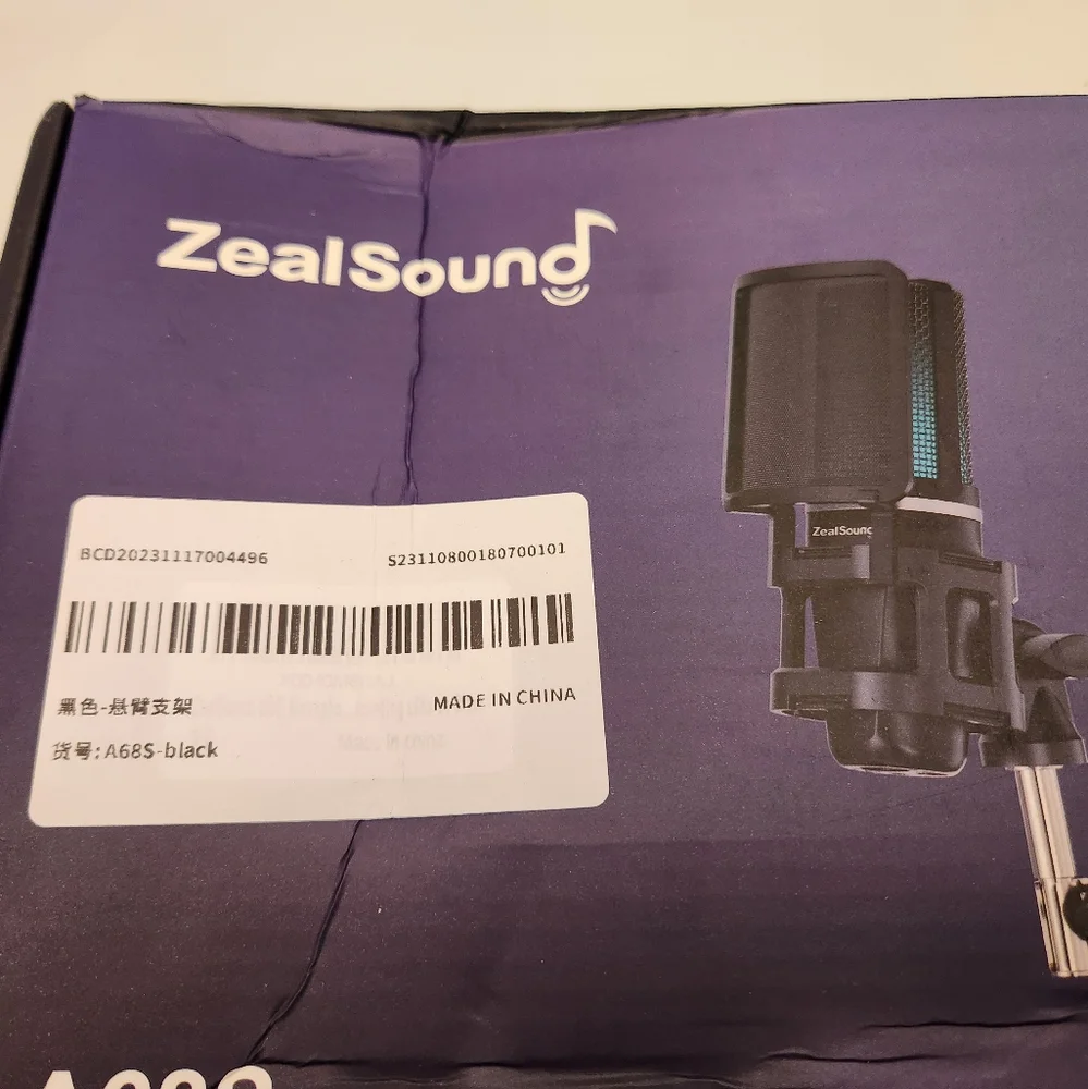 Zealsound A68S Rgb Recording Microphone with Articulated Arm/usb Condenser Mic